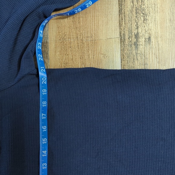 Lacoste Waffle Knit Thermal Sleep Shirt Comfy Cotton Casual Blue Size M - Picture 4 of 6